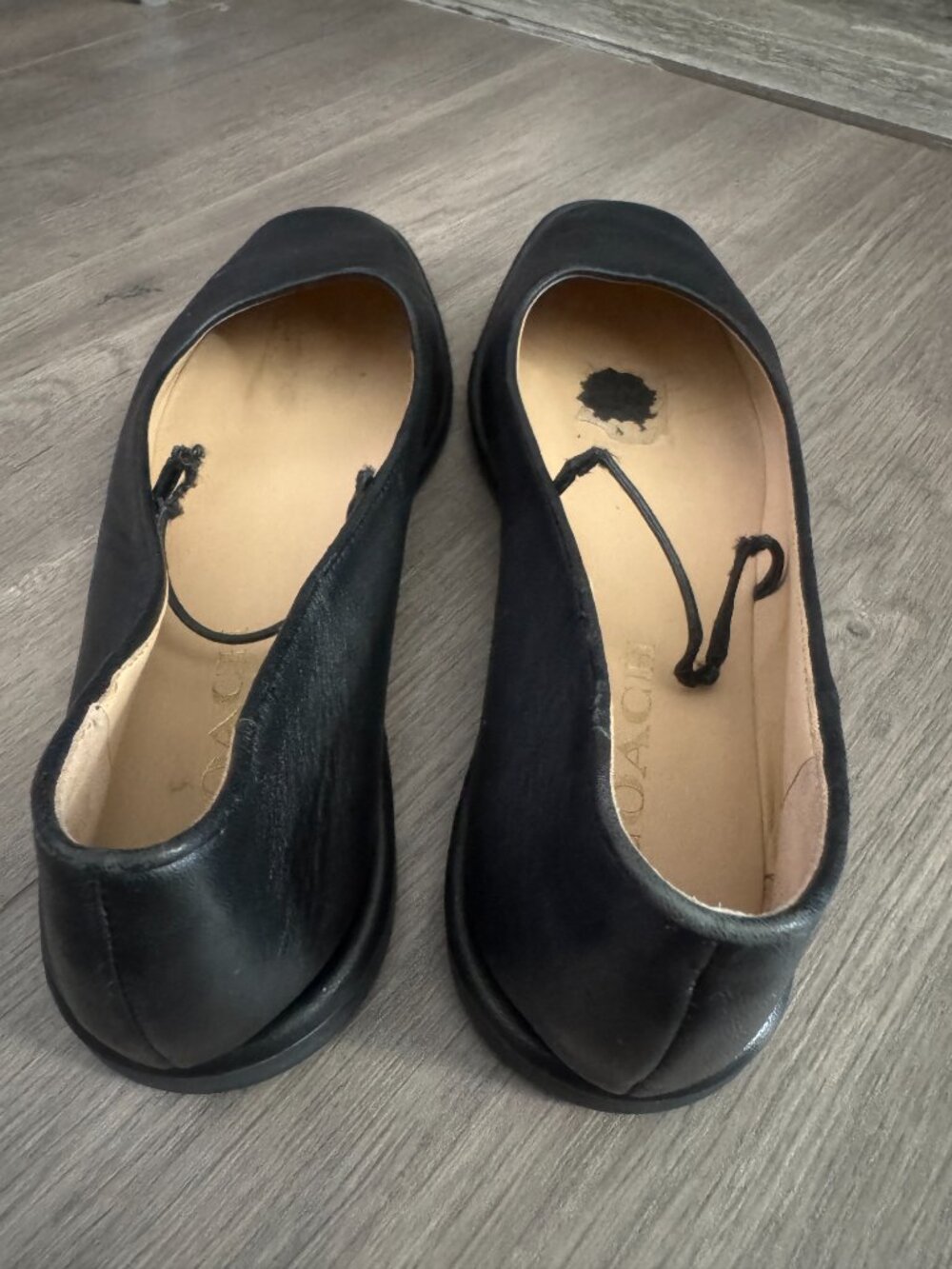 Coach Black Leather Flats | Size 7B | Store Try-On Pair | Read Description - Picture 12 of 16